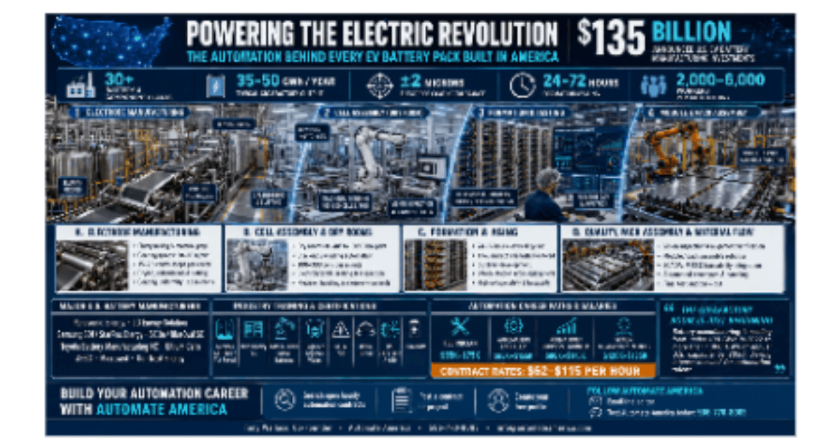 Automation and robotics in battery manufacturing — skilled professionals at work