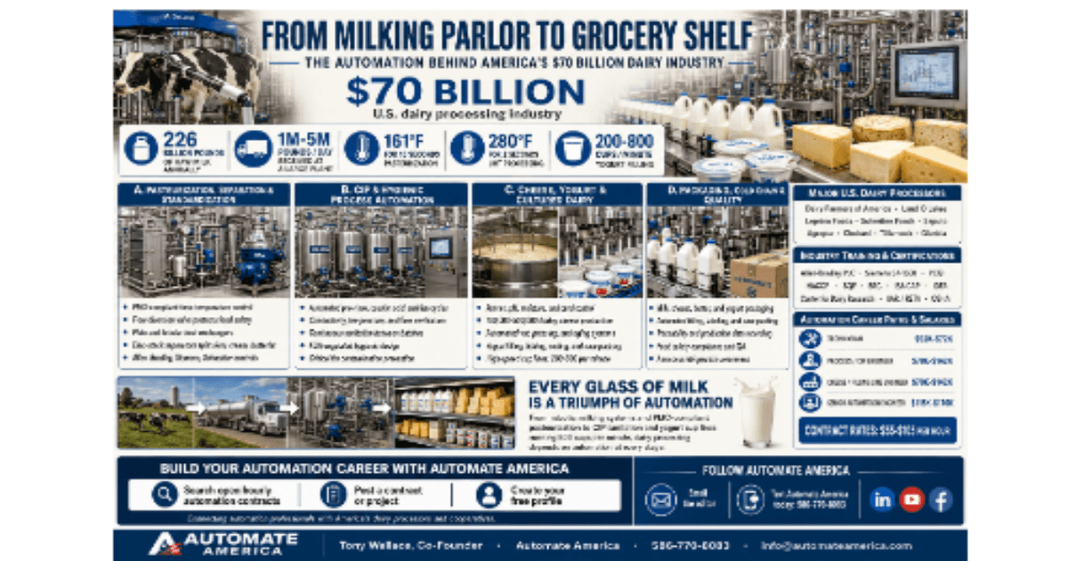 Automation and robotics in dairy manufacturing — skilled professionals at work