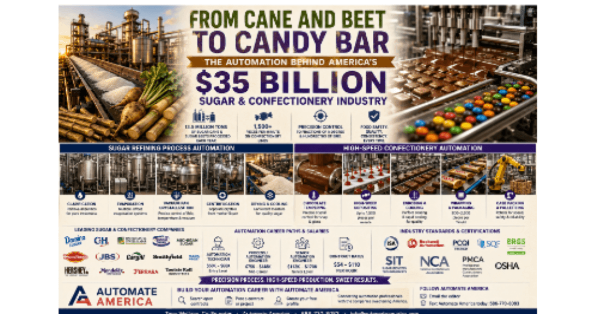 Automation and robotics in sugar refining and confectionery manufacturing — skilled professionals at work