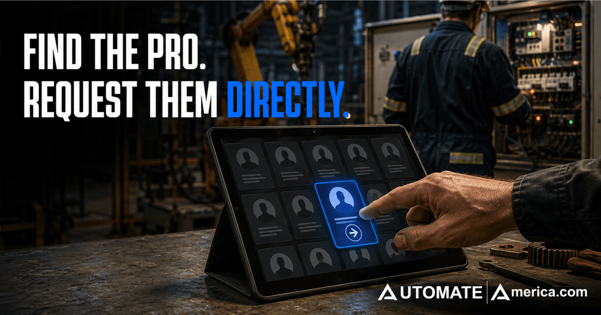 A hiring manager searching the Automate America marketplace and requesting a specific skilled professional