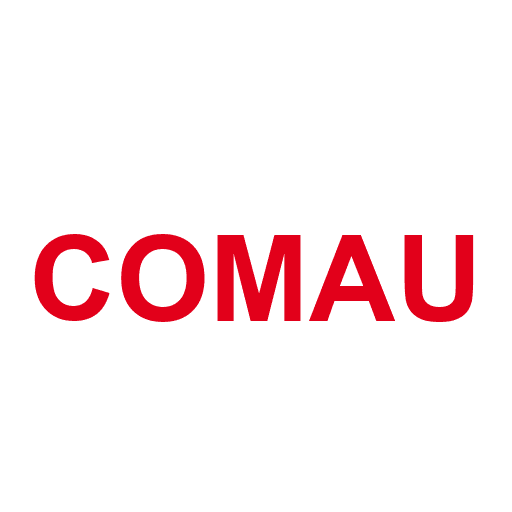 Comau logo — equipment brand supported by professionals on Automate America