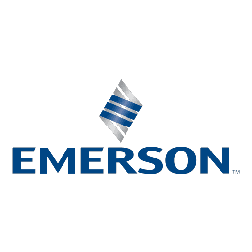 Emerson logo — equipment brand supported by professionals on Automate America