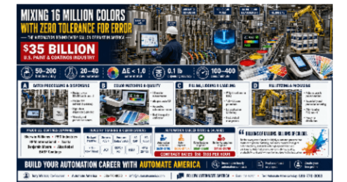 Automation and robotics in paint and coatings manufacturing — skilled professionals at work