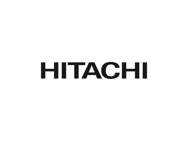 Hitachi logo — equipment brand supported by professionals on Automate America