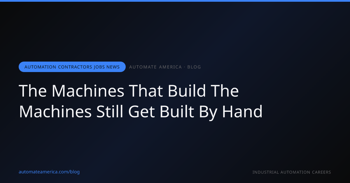 The Machines That Build The Machines Still Get Built By Hand
