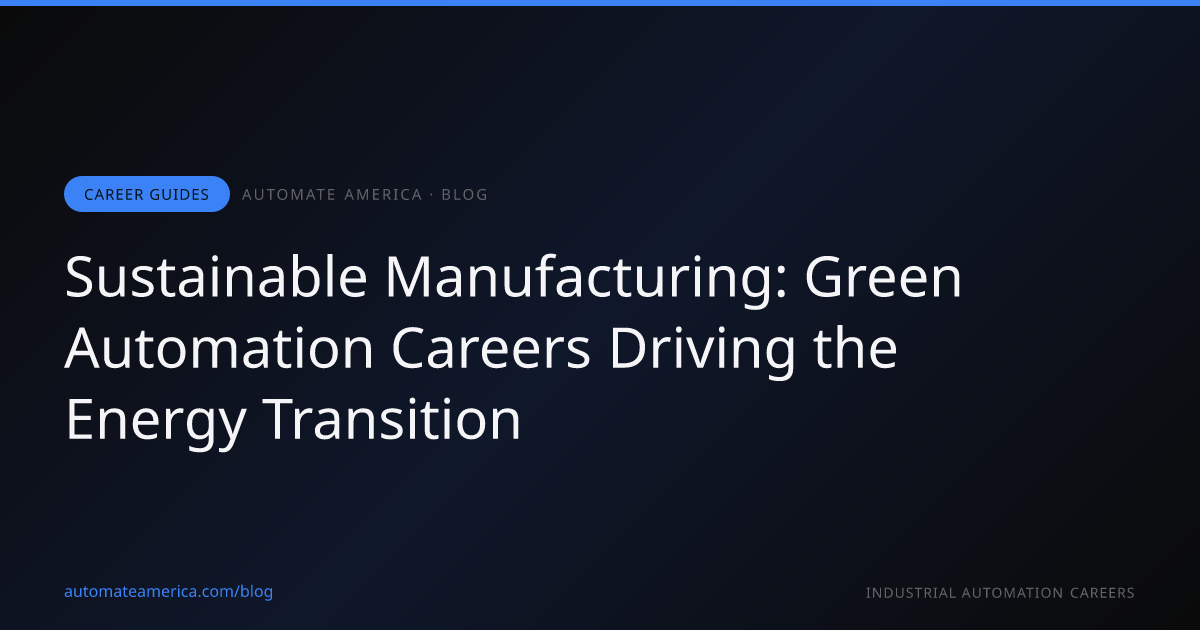Sustainable Manufacturing: Green Automation Careers Driving the Energy Transition
