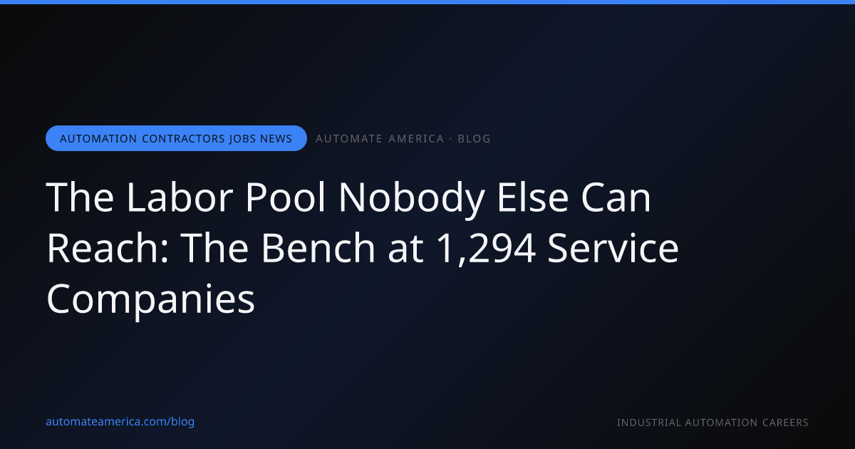 The Labor Pool Nobody Else Can Reach: The Bench at 1,294 Service Companies