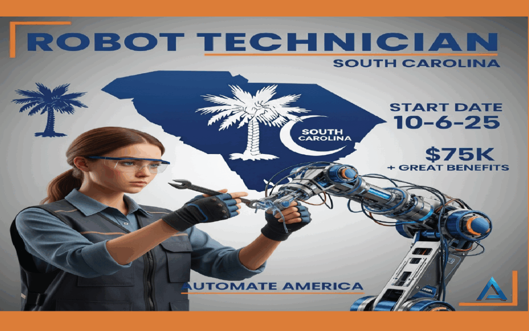 Calling All Innovators: South Carolina’s Robotics Revolution Needs You! (Up to $75K + Benefits)