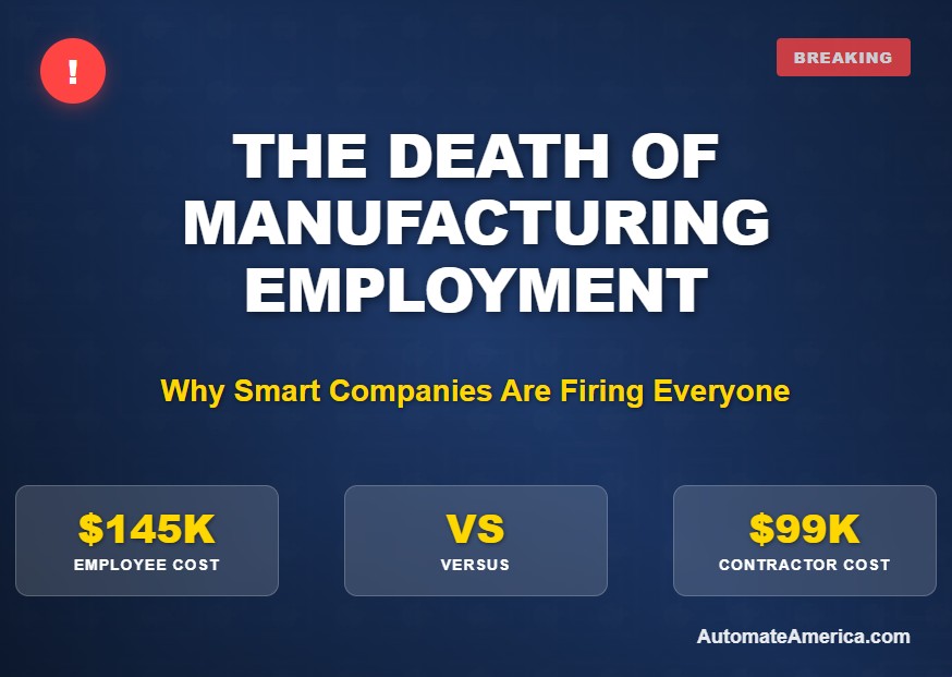 2 New Production Support Contracts – and The Death of Manufacturing Employment: Why Smart Companies Are Firing Everyone